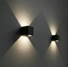 IP65 Waterproof Aluminum Cube 12W COB LED Wall font b Lamp b font Light Modern font