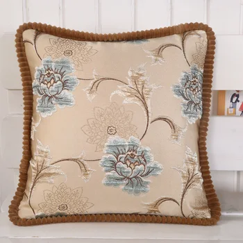 

Free Shipping 1 pcs 48cm European embroidery Cushion Cover And Pillow Case For Office Chair Back Cushion Sofa Throw Pillow LWL11