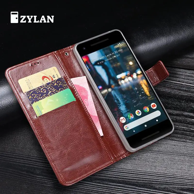 ZYLAN для Google Pixel 2 Чехол кожаный флип задняя крышка Стенд Бумажник Черный