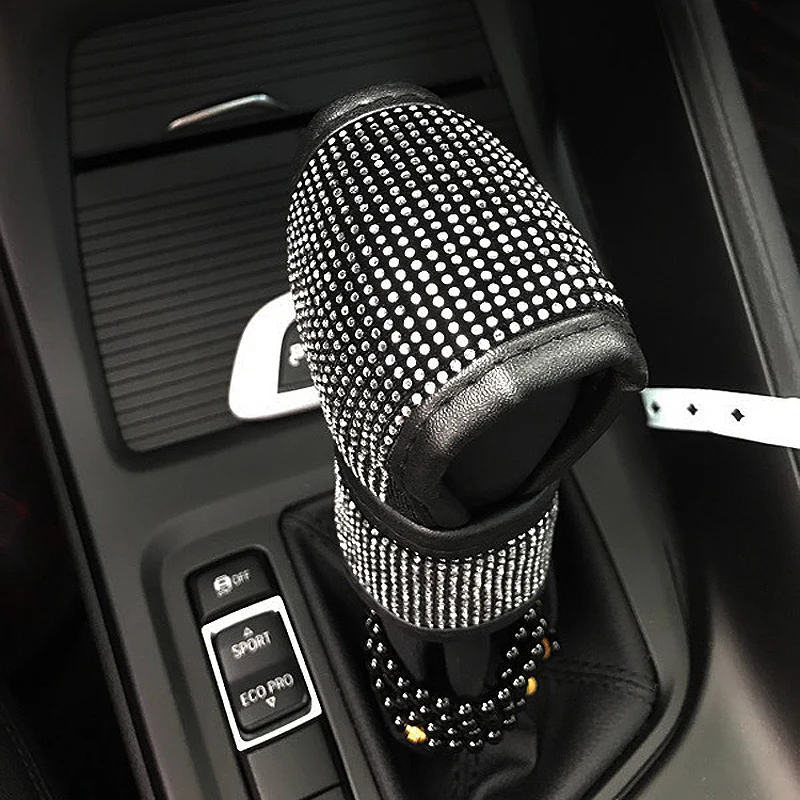 Full-Crystal-Diamond-Car-Gear-Shift-Collars-Covers-Universal-Auto-Plush-Shifter-Cases-Car-Interior-Accessories-3