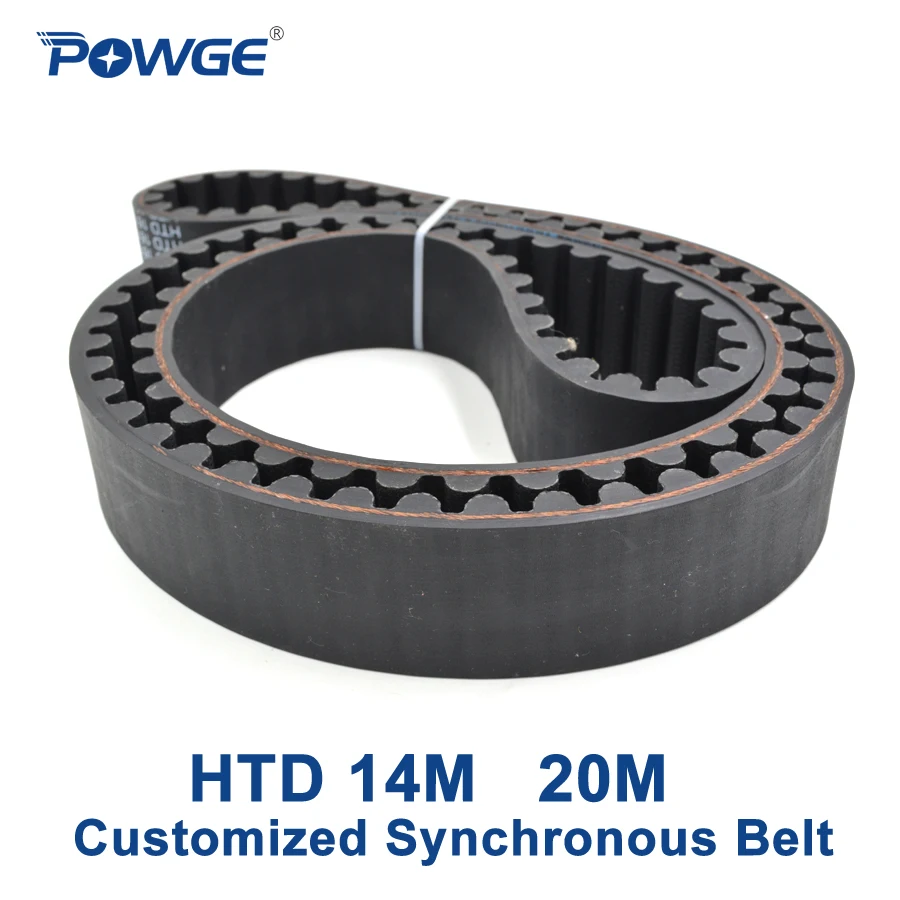 Синхронный ремень POWGE Arc teets HTD 14 м 20 шаг мм изготовление на заказ все виды HTD14M HTD20M
