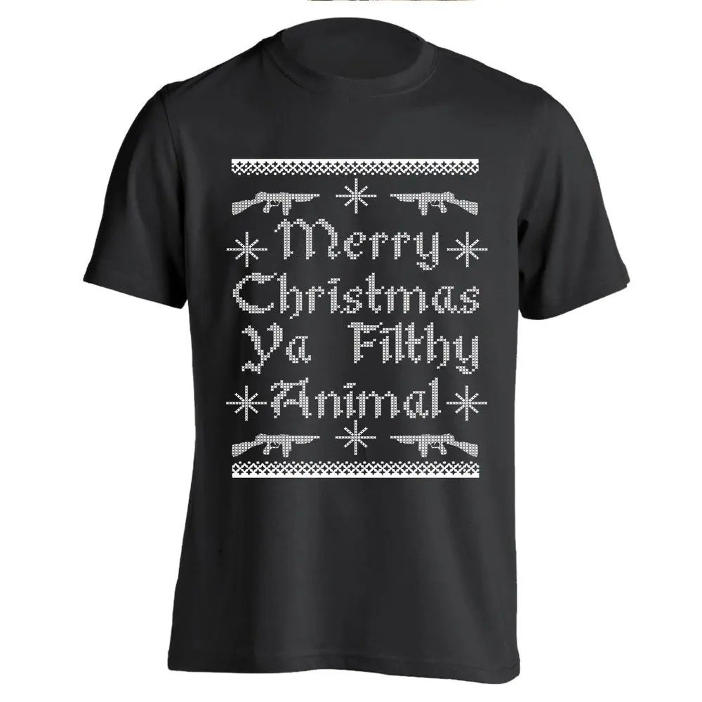 Merry Christmas Ya Filthy Animal Mens Unisex Custom T Shirtcustom t