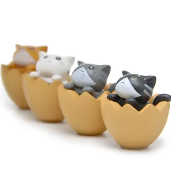 

Cute Mini Cat Inside Egg Miniature Toy Cake Mini Fairy Garden Resin Craft Ornament Landscape Decor Figurine Wedding Decoration