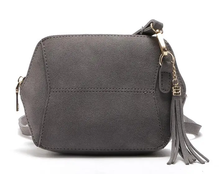 SMOOZA новая женская сумка на плечо с кисточками из искусственной кожи, женская сумка, сумка через плечо для женщин, скраб, сумка-мессенджер - Цвет: Темно-серый