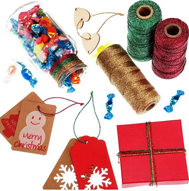 5 spools 330 Yard Totally Metallic Baker Twine Christmas Gift Wrapping