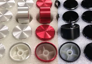 

10pcs 30mm*17mm Aluminum DAC CD Amplifier Potentiometer Volume Knob 6mm Knurled High Quality Black/Red/Silver Color