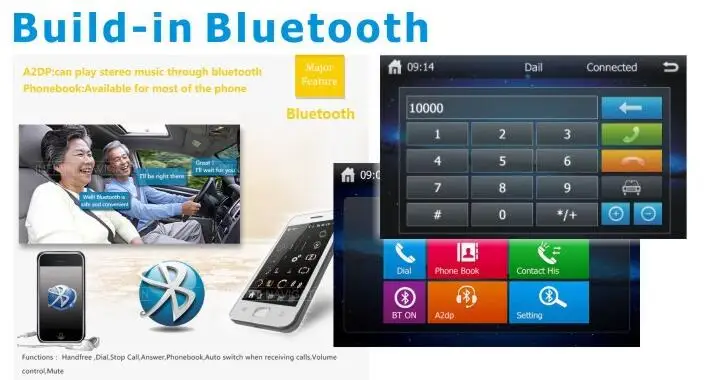 Top 2 Din 6.2" Touch Screen Car Stereo Radio  GPS Navigation Bluetooth Video DVD CD MP3   MP4 Player 7