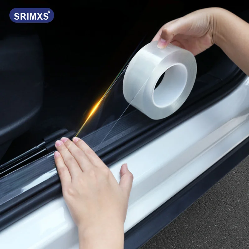 

Door Sill Strip Car Stickers Auto Interior Protector Nano Glue Car Trunk Door Sill Full Body Sticker Vinyl Accessories