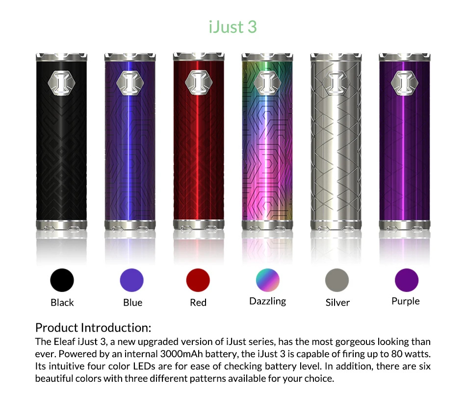 Eleaf iJust 3 Батарея мод встроенный 3000 мАч батарея электронная сигарета vape ручка комплект vs ijust S