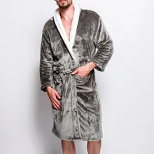 Мужские ночные рубашки, фланелевые пижамы с банными полотенцами, Длинные плотные теплые пижамы с длинными рукавами, однотонная цветная Пижама