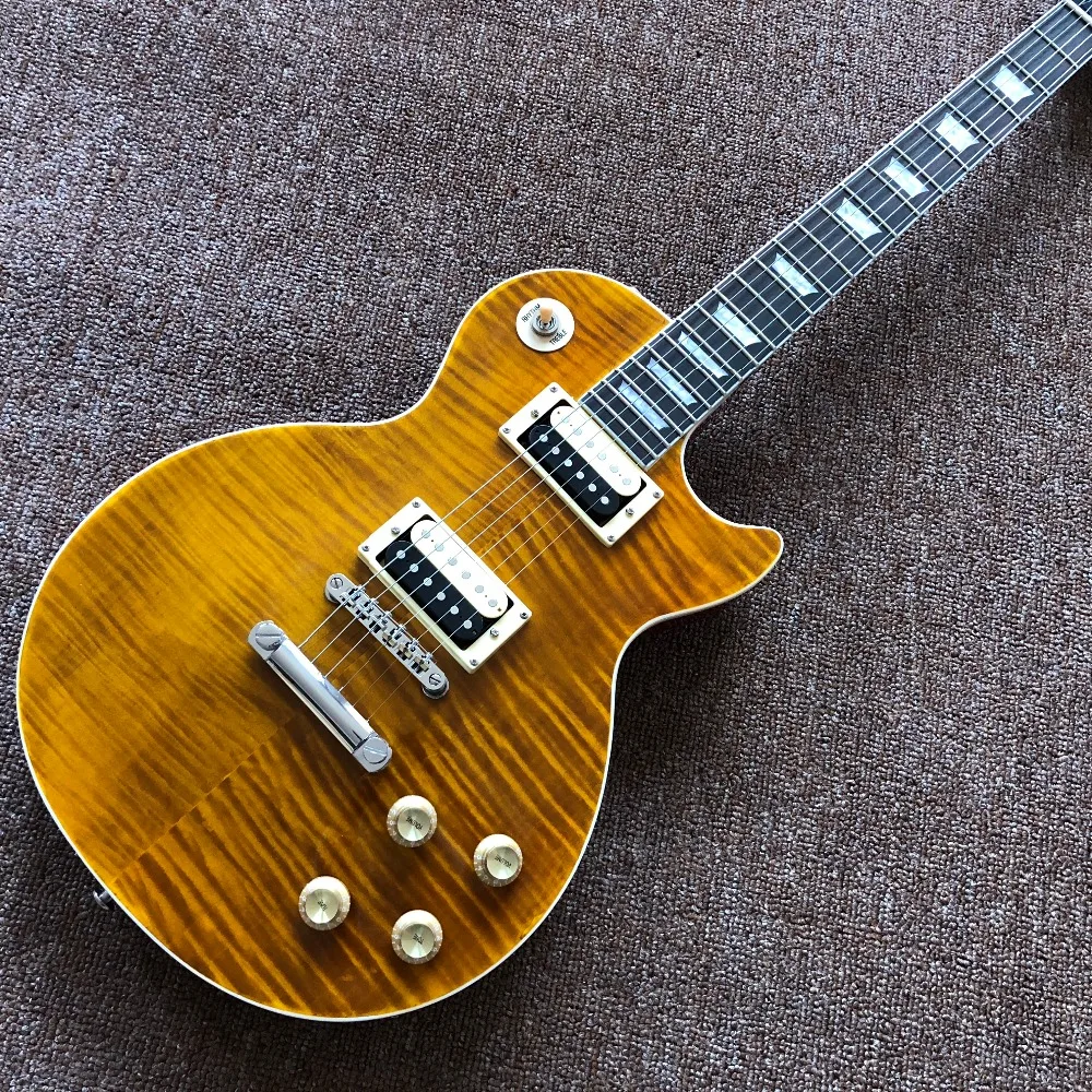 High quality Sla Signature guitar,tiger flame maple electric guitar,yellow and red color , many colors guitarra High quality Sla Signature guitar,tiger flame maple electric guitar,yellow and red color , many colors guitarra