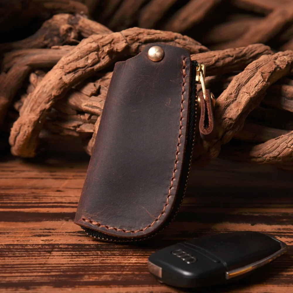 Винтажный кошелек для ключей из натуральной кожи автомобиля|wallet keychain|leather car key