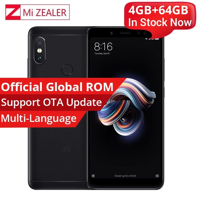 Оригинальный Xiaomi Redmi Note 5 4 Гб 64 Смартфон Snapdragon 636 Octa Core 2160x1080 5,99 дюймов 4000 мАч 12MP двойной камера MIUI