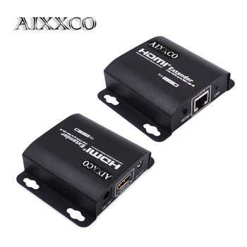 

AIXXCO HDMI Extender 60m HDMI Repeater with IR Remote 1080P HDMI Ethernet Network Extender over Single RJ45 Cat6 Cat7 Cables