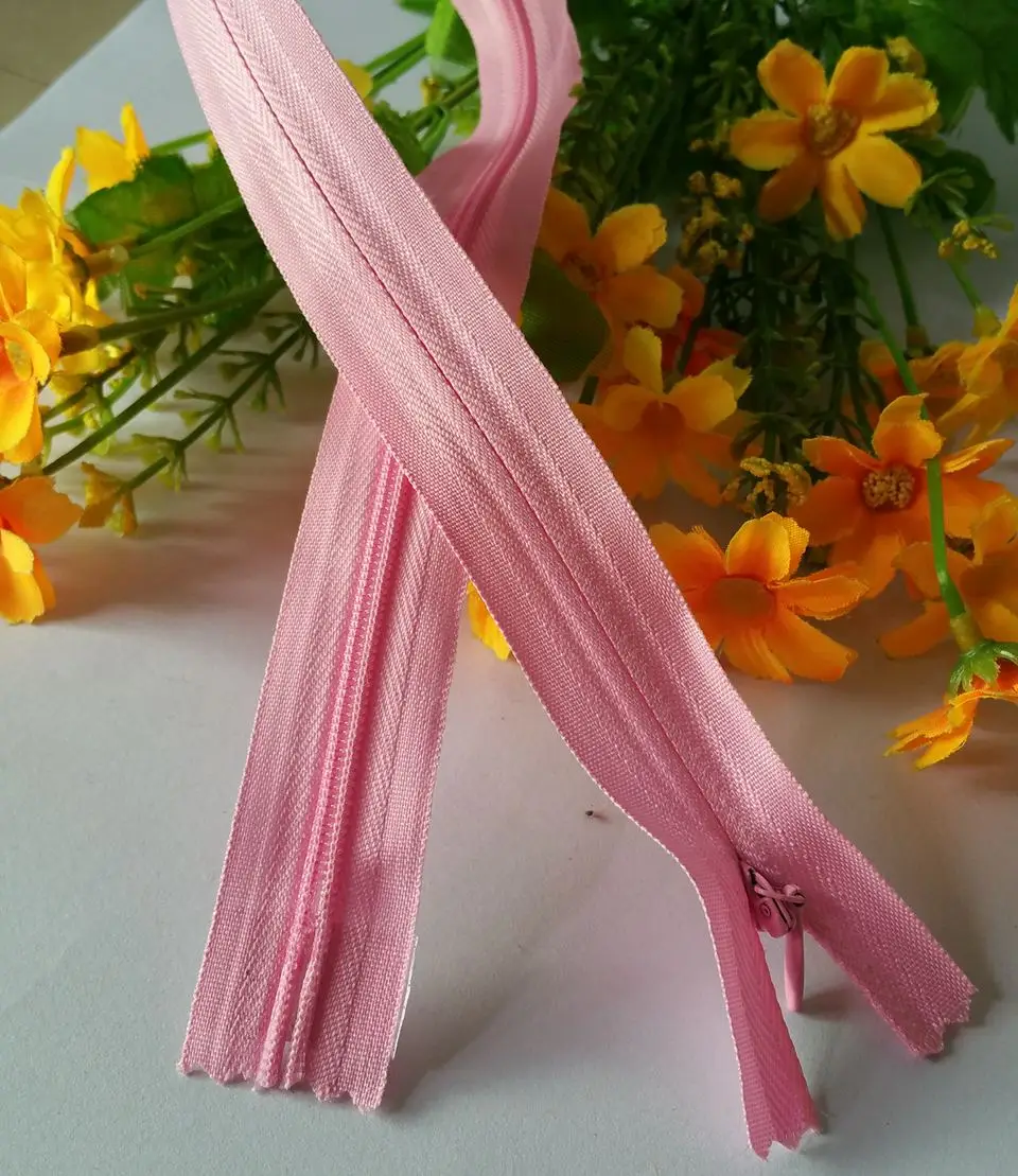 Wholesale 3 Pink Invisible Zippers 50CM long Cushion cover Zipper for sewing Dress/Clothes