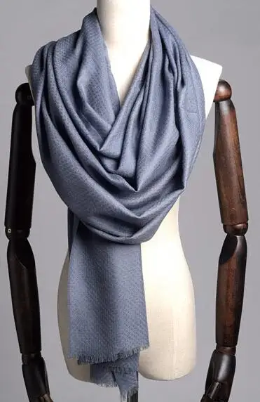 Роскошный шарф с ромбовидным узором из шерсти, шаль для женщин, зимние однотонные шарфы, 200x75 см - Цвет: Dark Gray