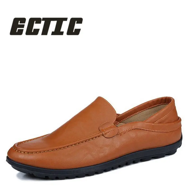 

ECTIC 2018 New summer Fashion design Breathable Flat Men's casual shoes boat shoes soft Comfortable slip on Driving Shoes CC-037