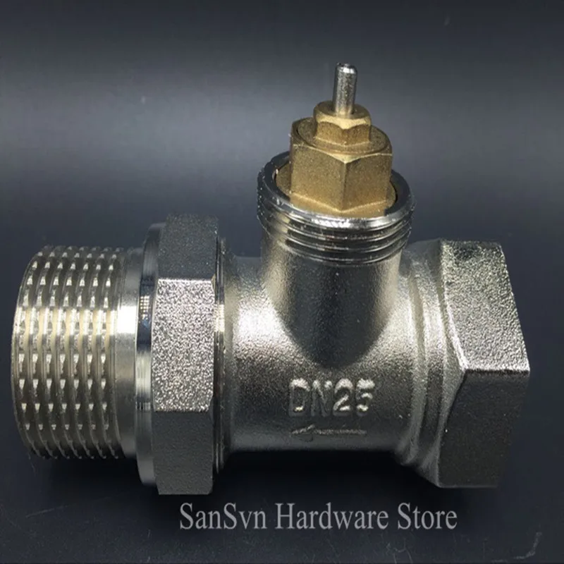 DN25 Nickel plated radiator valve ,1" water valve electric actuator HVAC thermal actuator valve