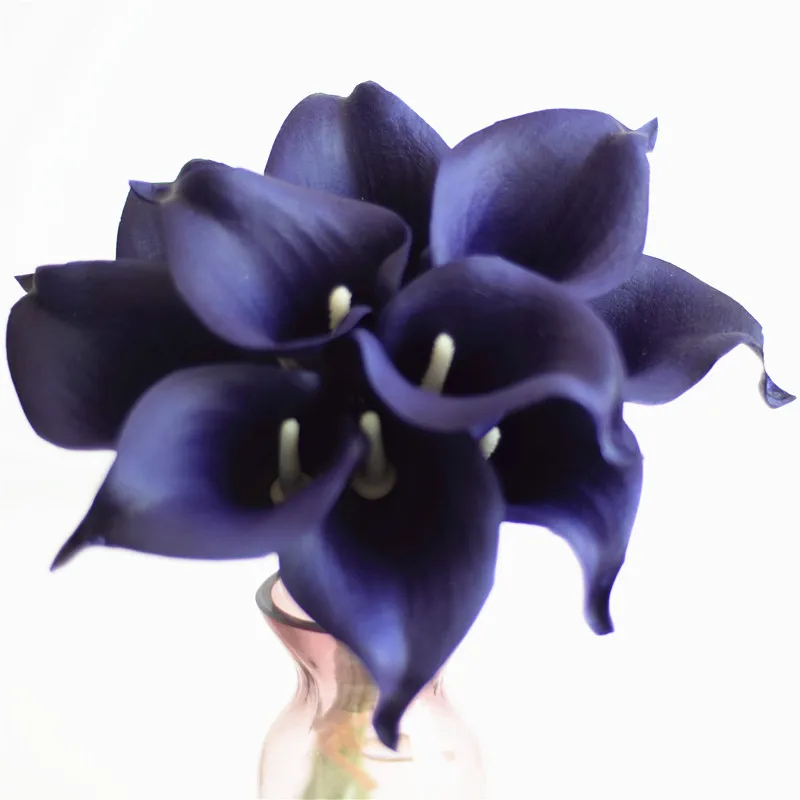 

DK purple Wedding Flowers Teal green Calla Lilies Real Touch Calla Lily Bouquet Wedding decoration artificial flower