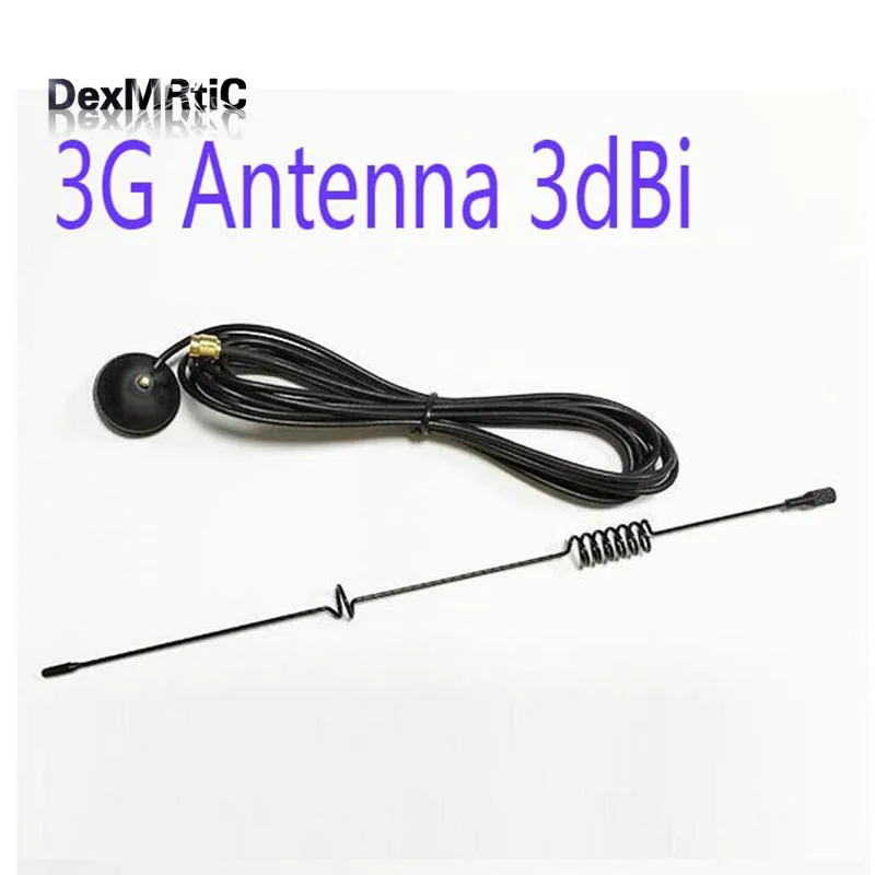 Антенна 3G 3dBi 850 2100 МГц SMA male с кабелем RG174 3 м размер кабеля 290 мм модемная антенна