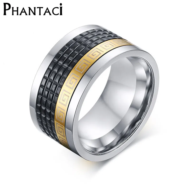 

2018 New Arrival Stainless Steel Men Spinner Ring Jewelry Brand Designer Ceramic Black Ring 4 Sizes