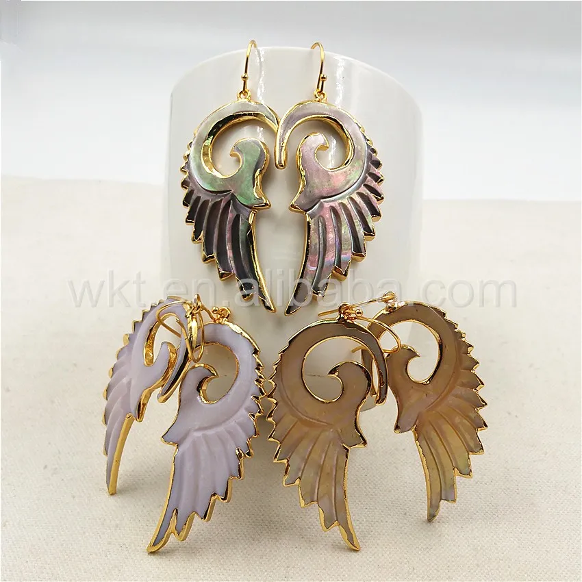 gold feather earrings