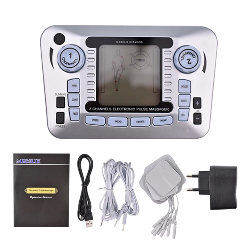 Multifunction Ems Nerve Muscle Stimulator Tens Pulse Acupuncture Low Frequency Physiotherapy Electronic Massager Slimming Tool hwato sdz ii therapeutic massage nerve and muscle stimulator massager electronic pulse needle set
