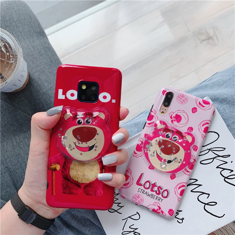 

For Huawei P30 p20 Cute Lotso bear liquid soft back Case for Huawei mate20 pro nova4 Nova3 Nova2S Cartoon monsters cover shell