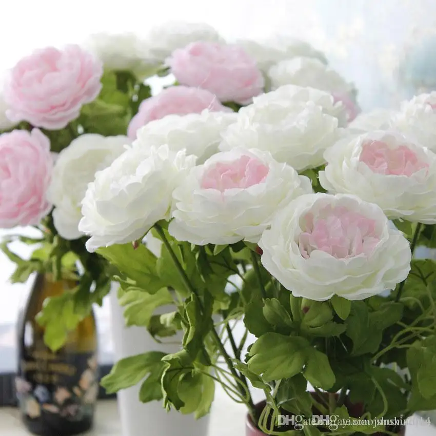 

High Quality Artificial Peony Flowers Single Long Stem Bouquet Beautiful Simulation Flower Party Wedding part Decoration
