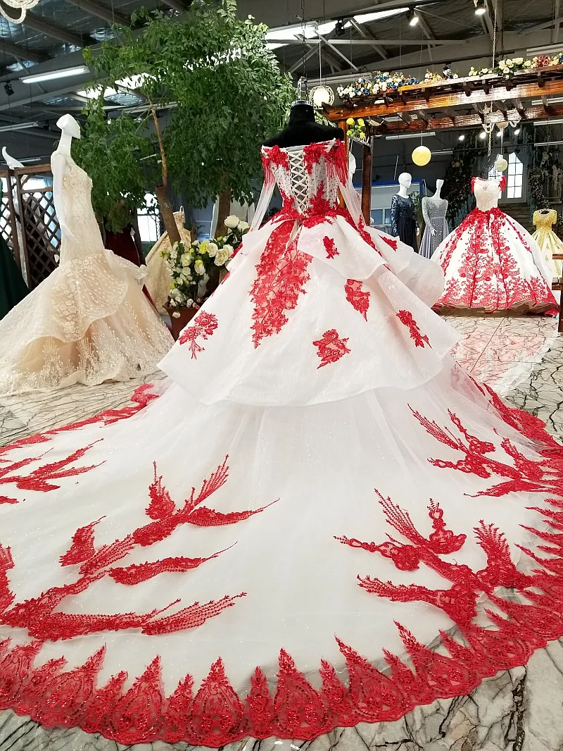 Новое поступление, Красное Кружевное платье цвета шампанского без рукавов, с вырезом лодочка, с соборным шлейфом, на шнуровке, бальное платье, свадебные платья, Vestido De Noiva