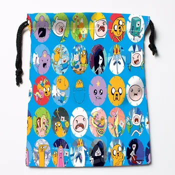 

Fl-Q148 New adventure time &9 Custom Printed receive bag Bag Compression Type drawstring bags size 18X22cm 711-#Fl148