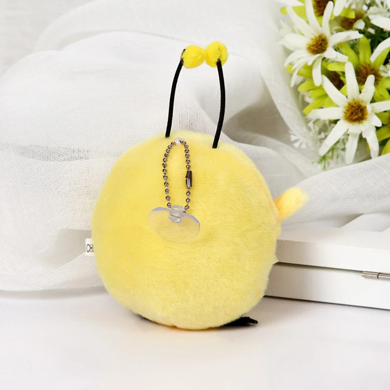 Милый мультфильм маленький желтый цыпленок меховой шарик-подвеска цыпленок превратился в небольшой плюшевая игрушечная пчела творческая плюшевая игрушка кулон небольшой подарок