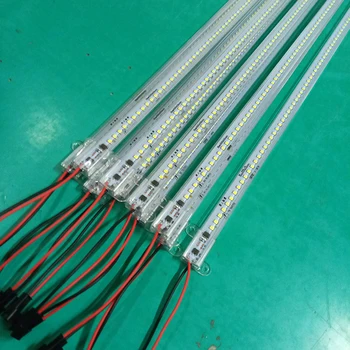 

5PCS/lot 220V 50CM Led Hard Rigid Strip Light 2835 72 leds LED Fluorescent Tubes High Brightness Transparent LED Bar Light