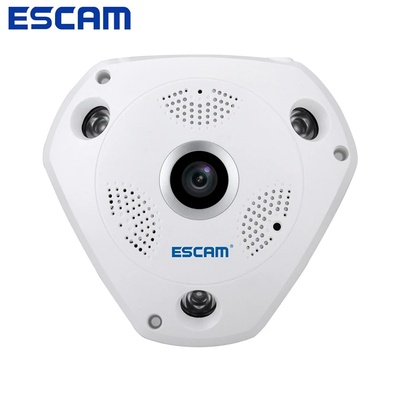

ESCAM Fisheye Camera QP180 Shark 960P IP WiFi Camera 1.3MP 360 Degree Panoramic Infrared Night Vision Camera
