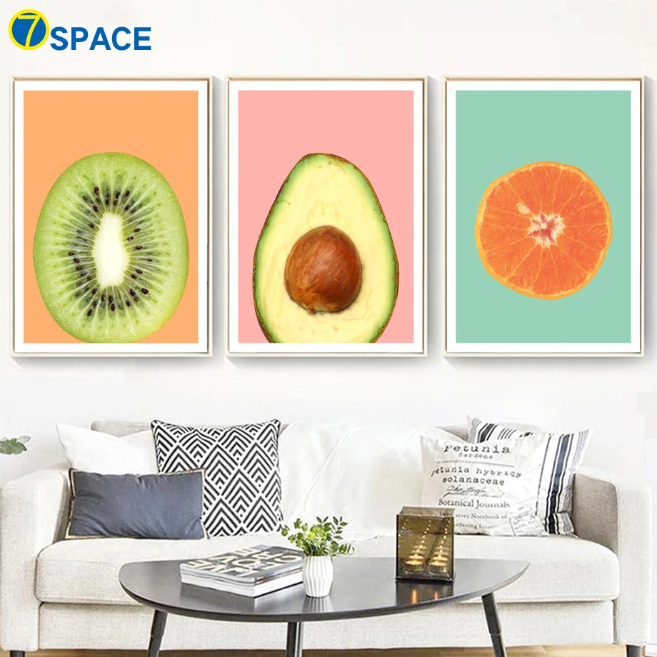 

Orange Kiwi Avocado Wall Art Canvas Painting Nordic Posters And Prints Canvas Poster Wall Pictures For Living Room Kitchen Decor
