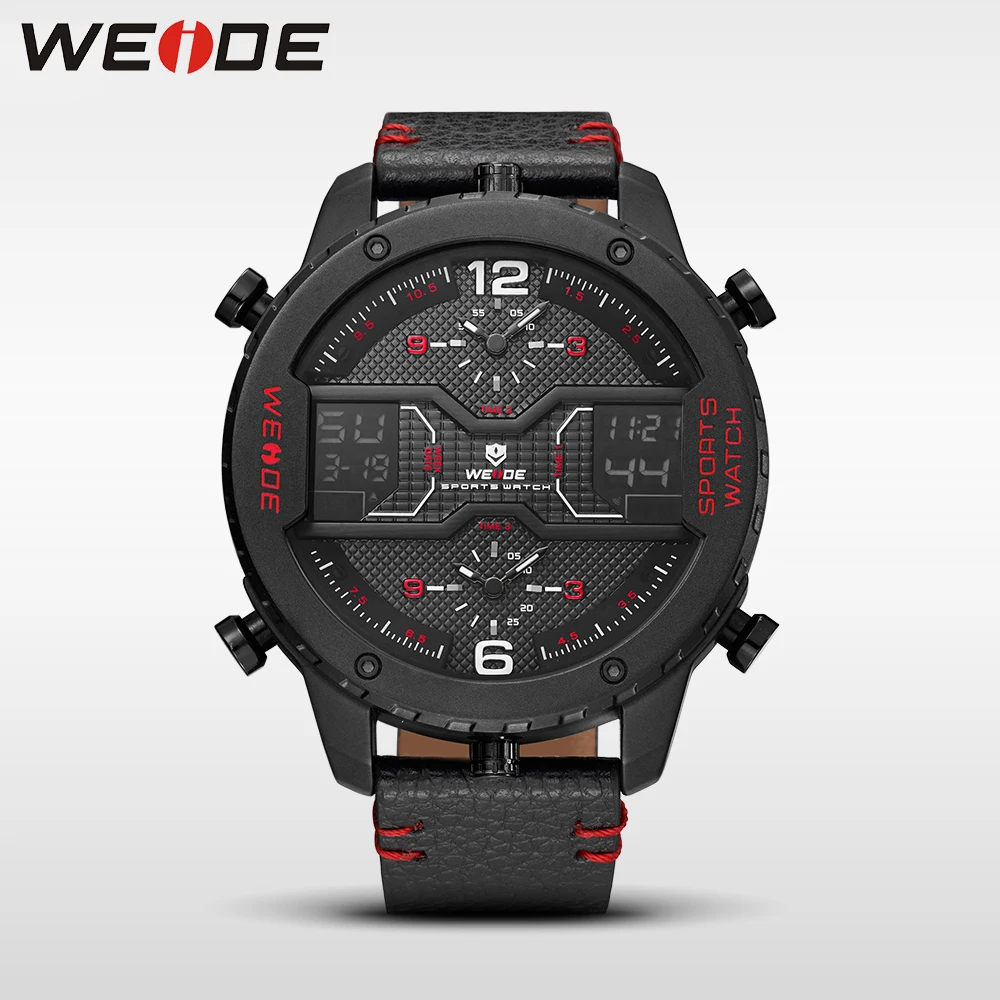 WEIDE подлинные несколько часовых поясов большие кварцевые часы с циферблатом