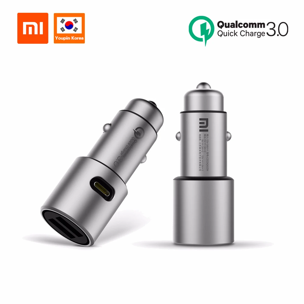 

Xiaomi Car Charger Original Xiao Mi Car-Charger QC 3.0 Dual USB Quick Charge Max 5V/3A Metal For iPhone Samsung Huawei Xiaomi