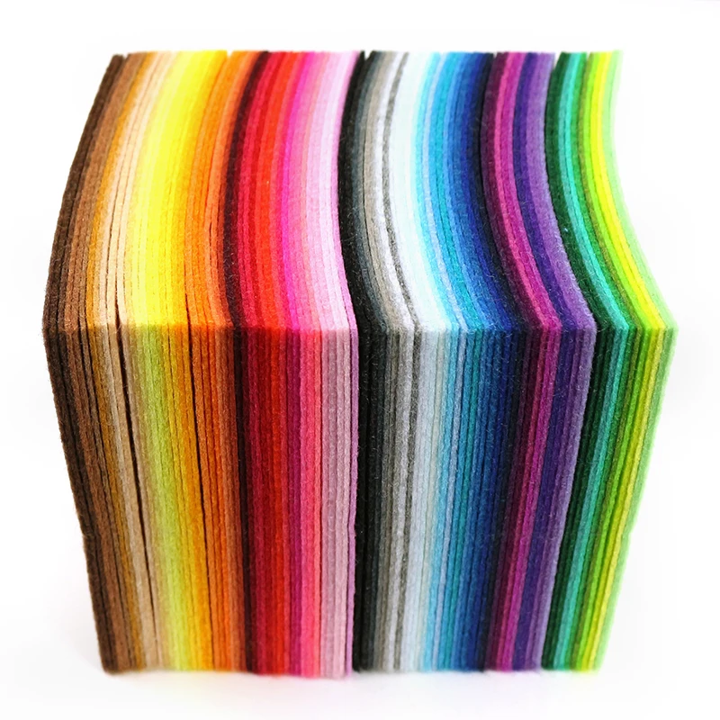 

Mix 88 Colors Non Woven Felt Fabric DIY Polyester Cloth Felts With Thread DIY Bundle For Sewing Crafts 1mm Thickness 10*10CM