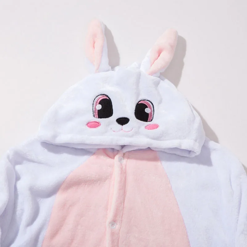 Onesie/Детские пижамы кигуруми с единорогом; Пижама с пандой и единорогом для мальчиков и девочек; Милая Пижама с рисунком кролика; маскарадные пижамы с капюшоном