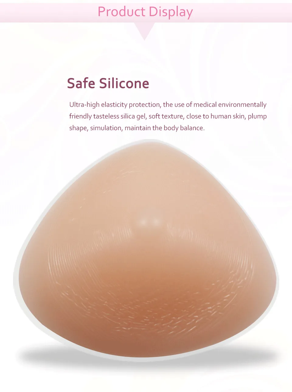 Komaynaly Lightweight Mastectomy Silicone Breast Triangle Symmetrical Silicone Fake Boobs for Crossdresser Mastectomy Patient (4)