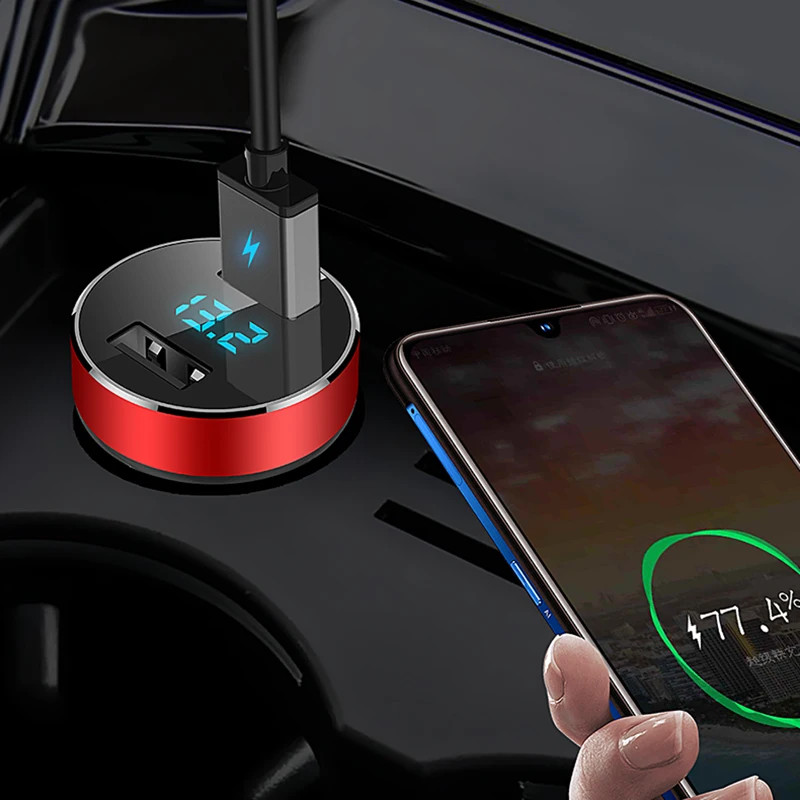 Автомобильное зарядное устройство с двумя USB портами быстрое 5 В умный