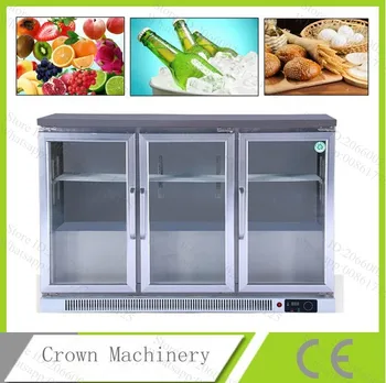 

Commercial 3 glass push and pull door air cooling fruit/drink/bread frige; refrigerator display case;stainless steel freezer