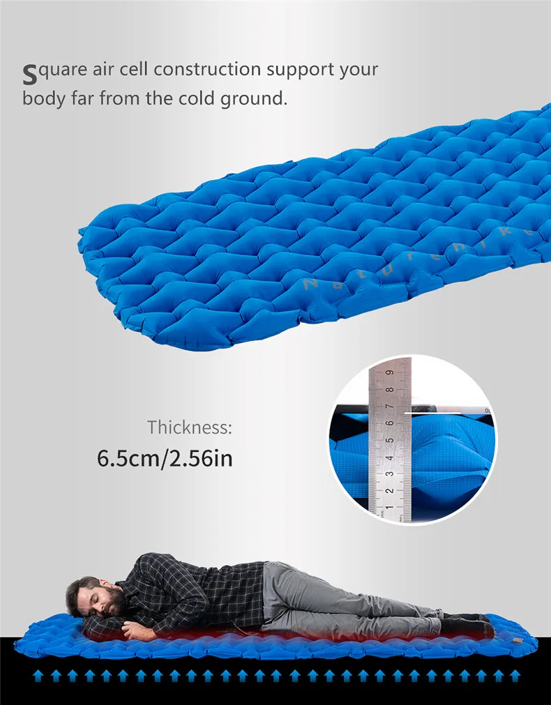 NatureHike нейлоновый ТПУ надувной коврик с воздушным наполнителем мешок влагостойкий портативный надувной матрас туристический коврик