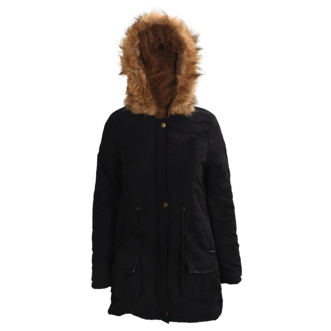 Женское зимнее длинное пальто с капюшоном и меховой подкладкой 12 цветов|outerwear