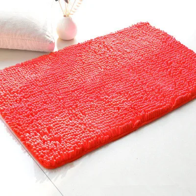 Длинная шенилловая ткань, Противоскользящий коврик, толстые напольные ковры для гостиной, ванной комнаты, водопоглощающий напольный коврик, однотонный цвет - Цвет: Melon red