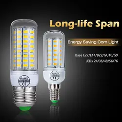 Оптовая продажа E27 светодиодный светильник E14 светодиодный лампы SMD5730 220V лампы кукурузы 24 36 48 56 69 72 светодиодный s свет для украшения дома