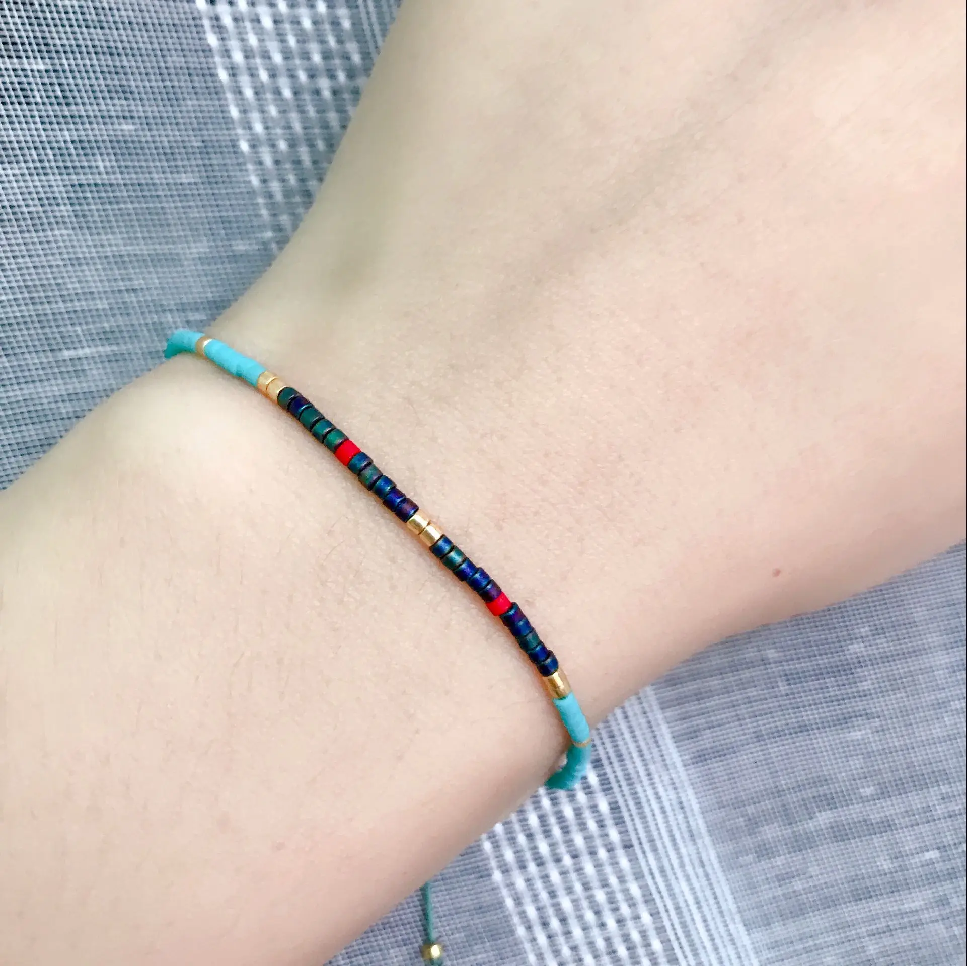 

Simple Miyuki Thin Bracelet Women Handmade DelicaColor Beads Seed Crystal Pulsera Bracelet Bangles Boho Adjustable Lucky Jewelry