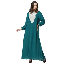 Кафтан Jilbabs и исламский халат Вышивка платья для женщин джинсовая Абая, для мусульман abaya для леди кружева мусульманская одежда