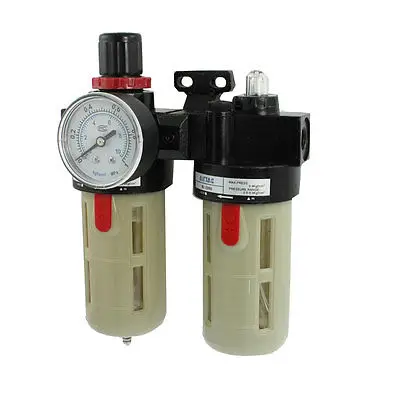 

1/4" PT Port Pneumatic Filter Regulator Air Source Treatment Unit w Gauge BFR-2000