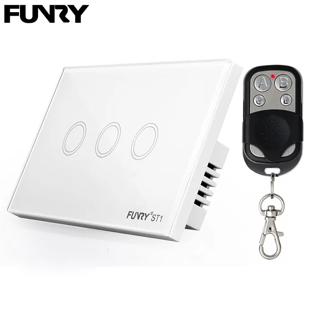Funry st1 США 3 Gang светильник Smart Switch Кристалл Стекло Панель Беспроводной/Touch